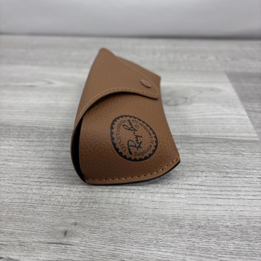 ☀️ Ray Ban Brown 🕶 Sunglasses Snap Case And Gray Cleaning Cloth - Picture 4 of 7